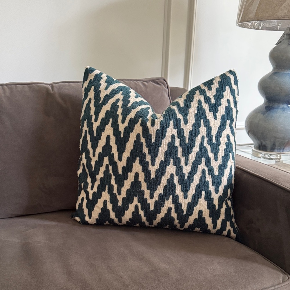 West Elm Chevron Accent Pillow Cover in Blue and Cream
Set of Two